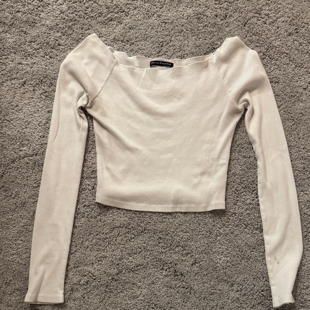 Brandy Melville Cream Long Sleeve Top